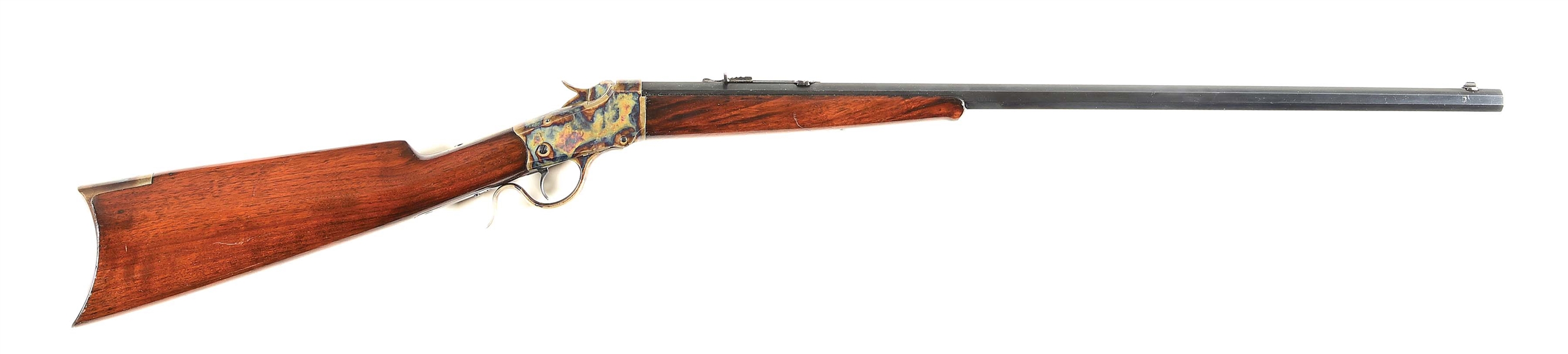 (A) FINELY RESTORED WINCHESTER MODEL 1885 LOW WALL .22 SHORT SINGLE SHOT RIFLE (1889).