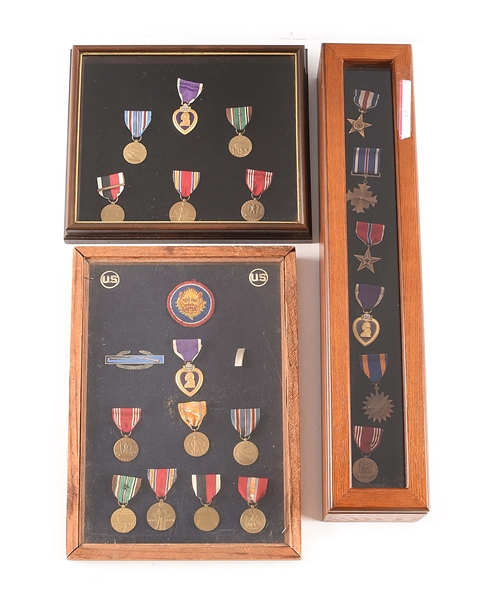 LOT OF 3: US WWII UNATTRIBUTED MEDAL GROUPINGS