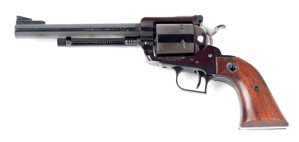 (C) RUGER SUPER BLAKHAWK SINGLE ACTION REVOLVER WITH FACTORY BOX (1966).