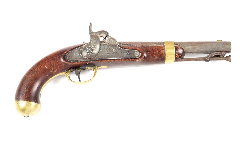 (A) US M1842 PERCUSSION PISTOL DATED 1851. 