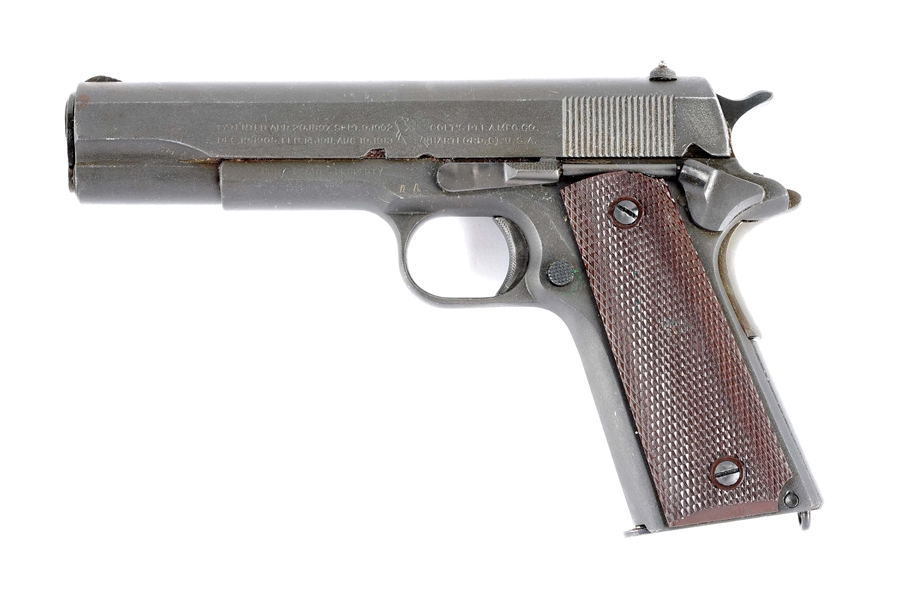 (C) COLT MODEL 1911 OF US ARMY SEMI AUTOMATIC PISTOL, REBUILT AT AUGUSTA ARSENAL.
