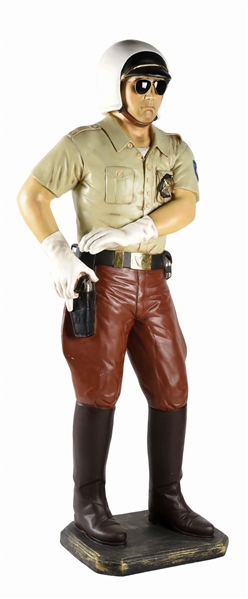 CONTEMPORARY POLICE OFFICER STATUE IN ALL ORIGINAL PAINT.