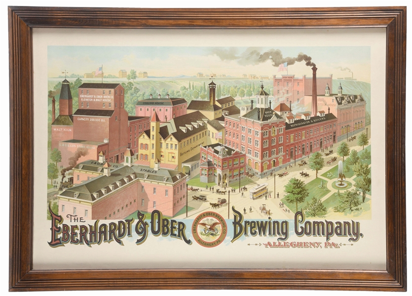 EBERHARDT AND OBER BREWING CO. PAPER ADVERTISEMENT.