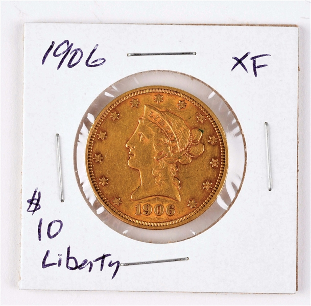 1906 $10 GOLD LIBERTY COIN. 