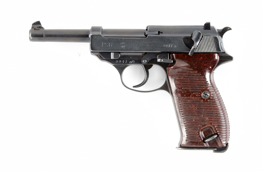 (C) WALTHER MODEL P.38 SEMI-AUTOMATIC PISTOL WITH REPRODUCTION HOLSTER