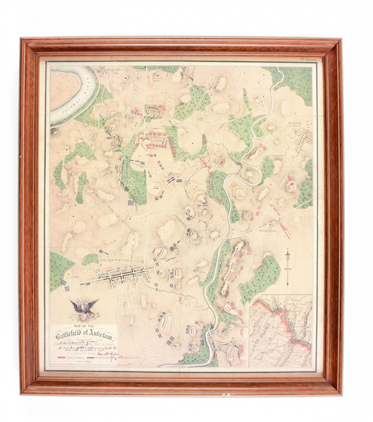 REPRODUCTION BATTLE OF ANTIETAM MAP PRESENTED TO ROBERT E. LEE 