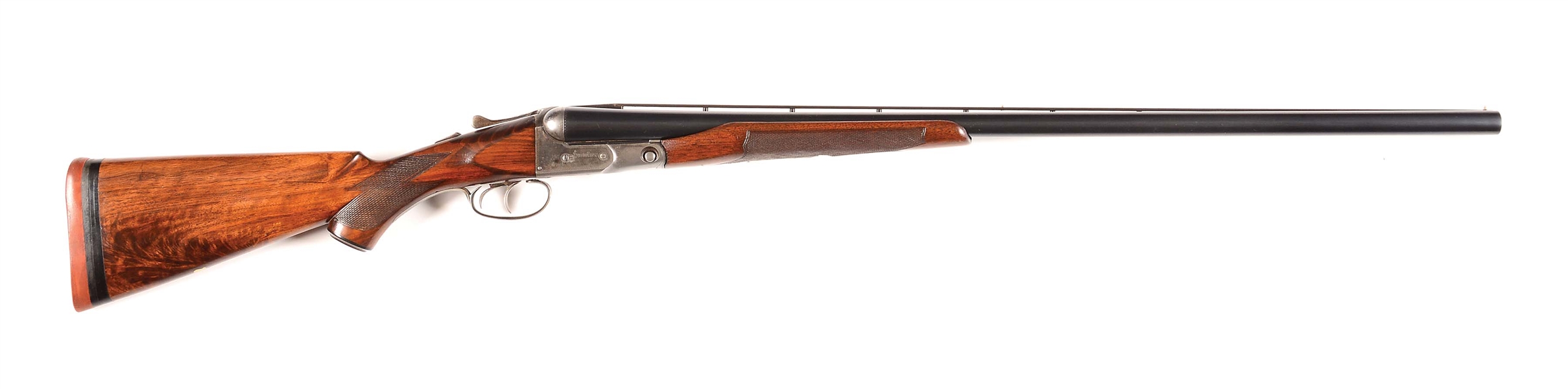 (C) PARKER BROS VHE GRADE SIDE BY SIDE SHOTGUN WITH FACTORY MARKED VENT RIB.