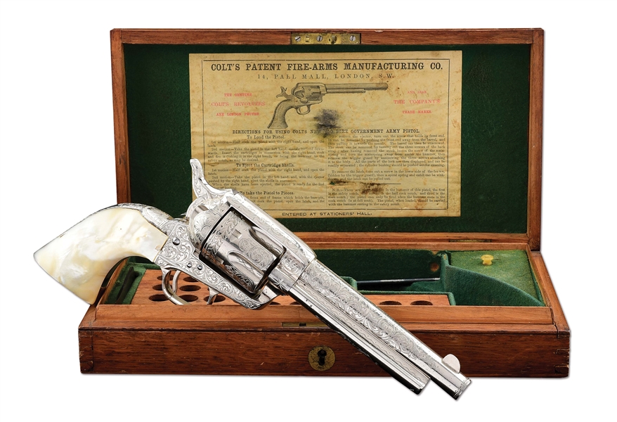 (A) DELUXE HIGH CONDITION FACTORY ENGRAVED ANTIQUE COLT SINGLE ACTION ARMY REVOLVER.