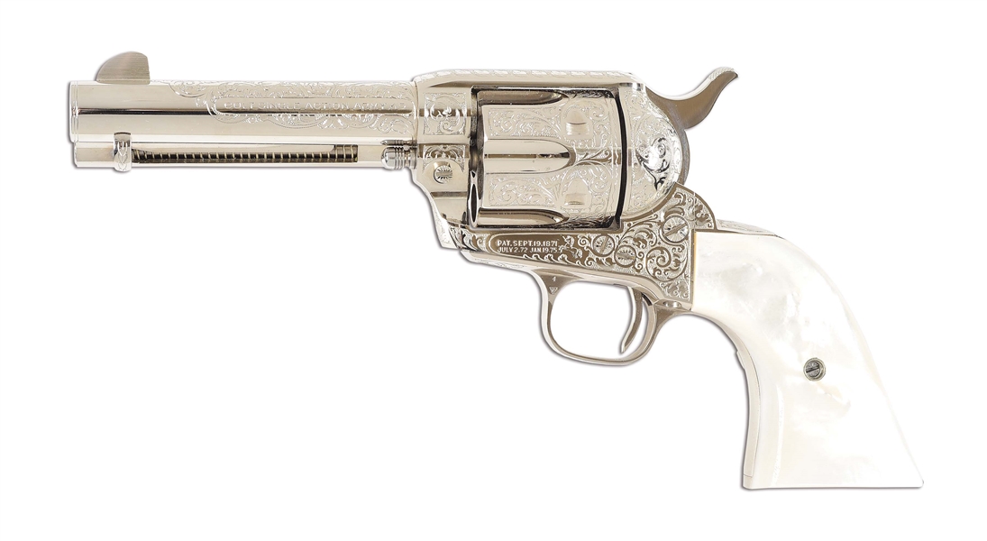 (C) BENCHMARK CONDITION FACTORY ENGRAVED COLT SINGLE ACTION ARMY REVOLVER BY MASTER ENGRAVER R.J. KORNBRATH.