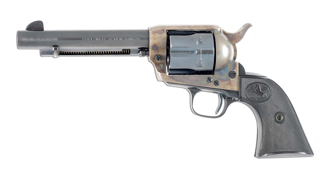 (C) BENCHMARK CONDITION ONE OF ONLY 44 PRODUCED PREWAR COLT SINGLE ACTION ARMY REVOLVERS CHAMBERED IN .45 AUTOMATIC.