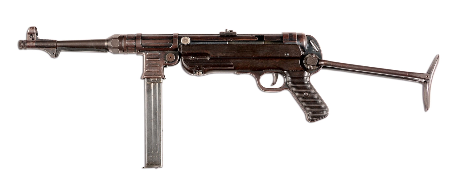 (N) FINE ALL ORIGINAL CONDITION STEYR MANUFACTURED NEAR MATCHING NUMBERED GERMAN WORLD WAR II MP-40 MACHINE GUN (CURIO AND RELIC).
