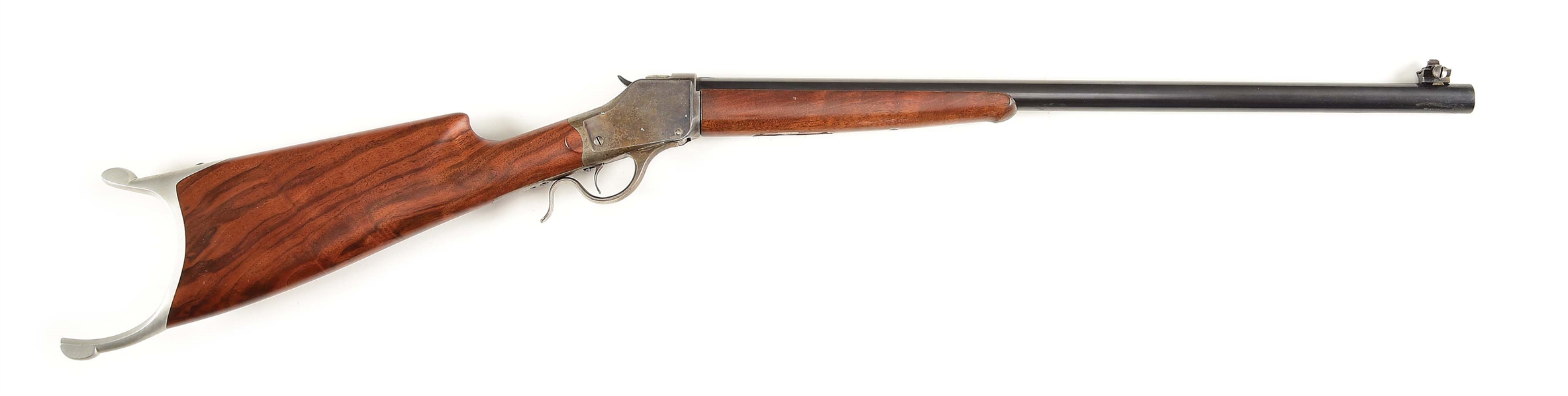 (A) WINCHESTER 1885 HI-WALL SINGLE SHOT RIFLE.