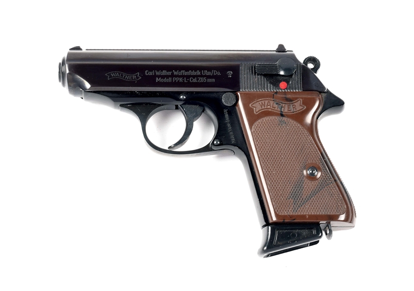 (C) HIGH CONDITION WEST GERMAN WALTHER PPK-L .32 ACP SEMI-AUTOMATIC PISTOL WITH MATCHING FACTORY BOX.