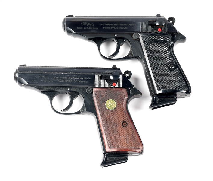 (M) LOT OF 2: WALTHER PPK/S SEMI-AUTOMATIC PISTOLS WITH MATCHING FACTORY CASES.