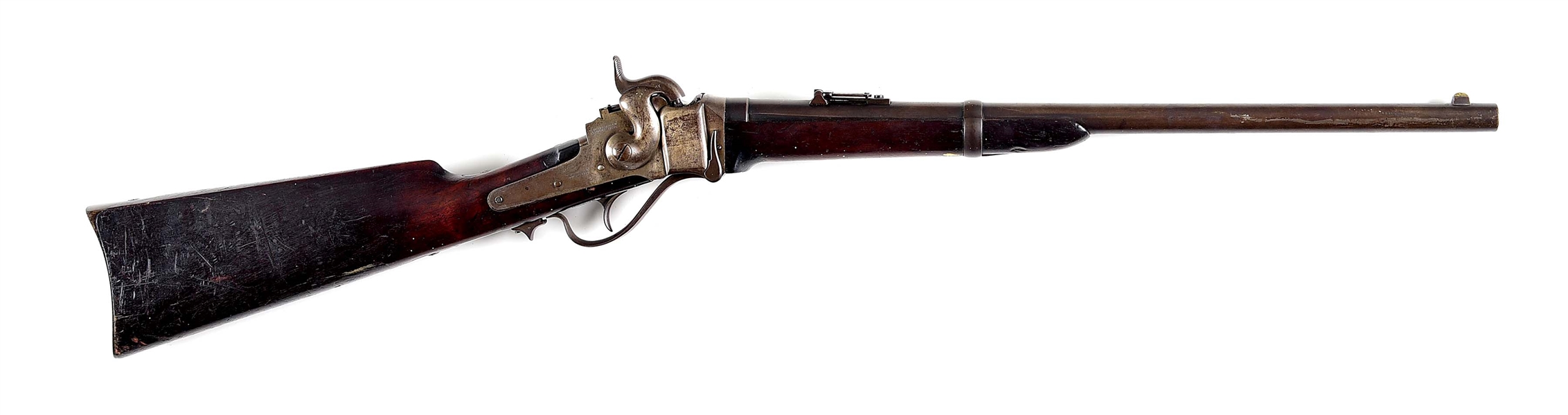 (A) SHARPS MODEL 1863 PERCUSSION SINGLE SHOT CARBINE.