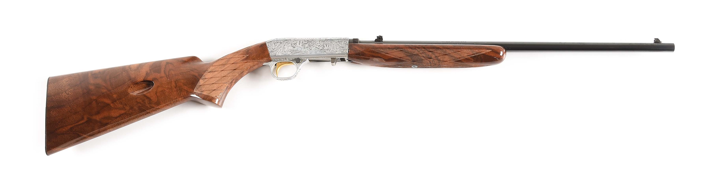 (M) BROWNING GRADE III .22 LR SEMI-AUTOMATIC RIFLE A. MARECHAL ENGRAVED WITH BOX, SIGNED BY MARECHAL.