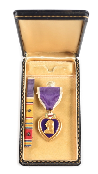 US WORLD WAR II ENGRAVED 44TH BOMB GROUP B-24 WAIST GUNNER WIA PURPLE HEART MEDAL WITH RESEARCH.