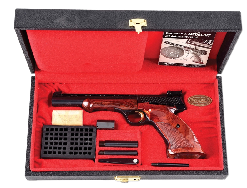 (C) BROWNING MEDALIST .22 LR SEMI-AUTOMATIC PISTOL WITH CASE.