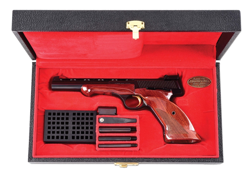 (C) BROWNING CHALLENGER .22 LR PISTOL CONVERTED TO A MEDALIST WITH CASE & ACCESSORIES.