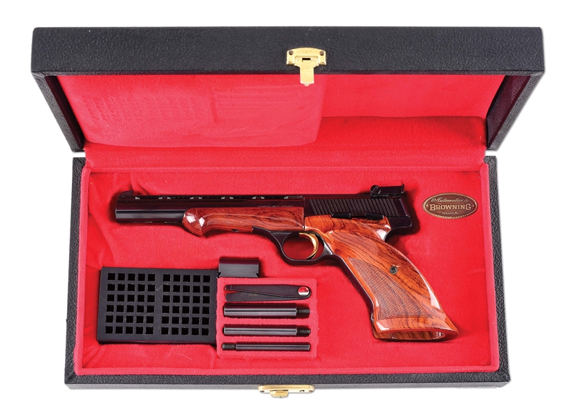 (C) BROWNING MEDALIST .22 LR SEMI-AUTOMATIC PISTOL WITH CASE & ACCESSORIES.