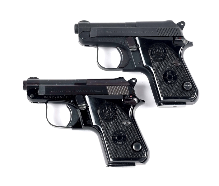 (M) LOT OF 2: BERETTA 950 BS SEMI-AUTOMATIC PISTOLS WITH BOXES.