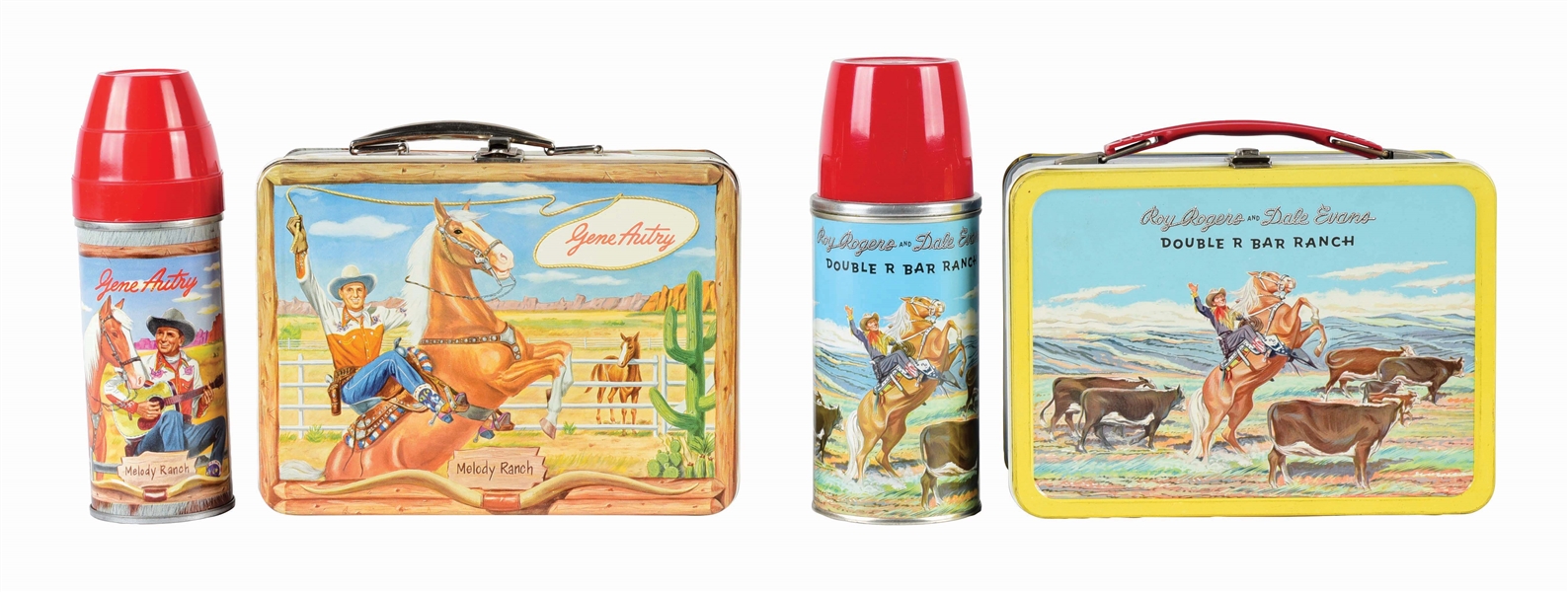 LOT OF 2: VERY HIGH GRADE WESTERN GENE AUTRY AND ROY ROGERS LUNCH BOXES.