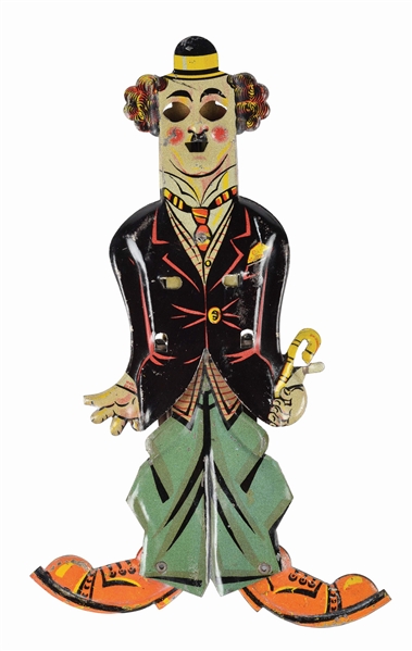 GERMAN TI LITHO CHARLIE CHAPLIN SQUEEZE TOY.