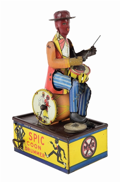 MARX TIN LITHO WIND-UP SPIC DRUMMING TOY.