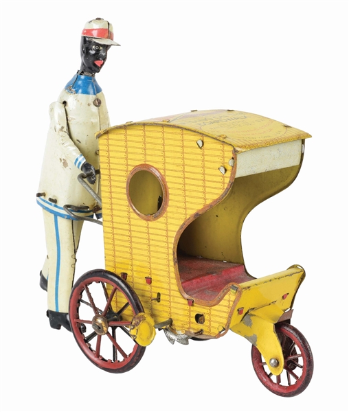 STRAUSS TIN LITHO WIND-UP STOCK ROLLO CHAIR TOY.