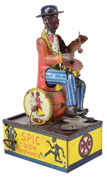 MARX TIN LITHO WIND-UP SPIC DRUMMING TOY.