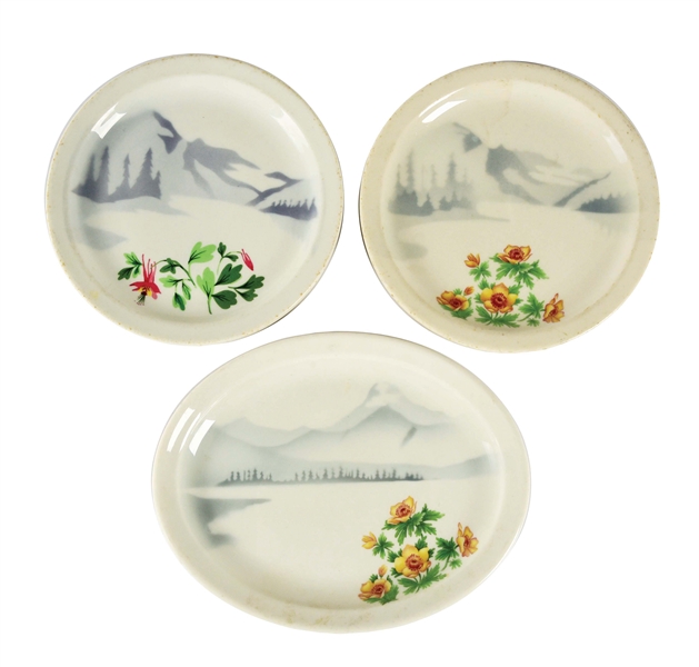 LOT OF 3: GREAT NORTHERN CHINA PLATES.