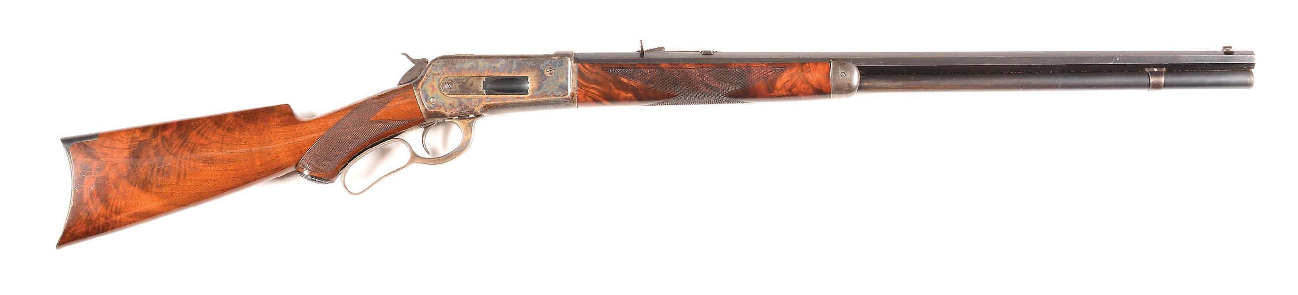 (A) RARE BROWNING BROTHERS MARKED WINCHESTER DELUXE MODEL 1886 LEVER ACTION RIFLE.