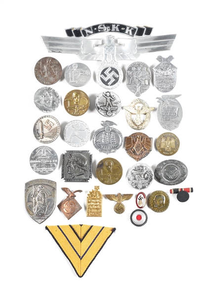 LOT OF 29: MISCELLANEOUS THIRD REICH TINNIES ETC. 