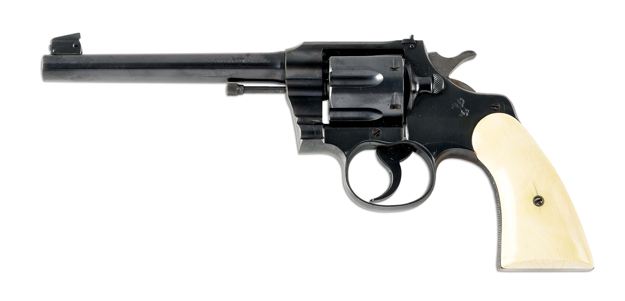 (C) NICE COLT OFFICERS MODEL TARGET DOUBLE ACTION REVOLVER (1930).
