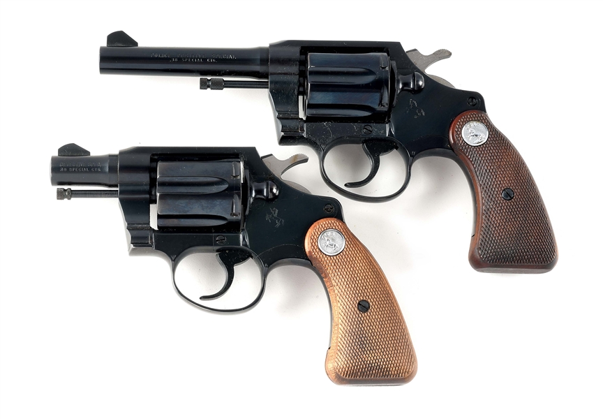 (C) LOT OF 2: COLT DETECTIVE SPECIAL & POLICE POSITIVE REVOLVERS WITH BOXES.