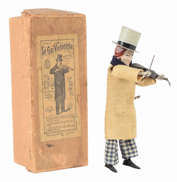 PRE-WAR FRENCH MARTIN WIND-UP VIOLINIST TOY.