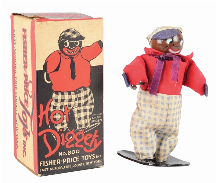 EARLY AMERICAN FISCHER PRICE NO. 800 HOT DIGGITY WALKING TOY.