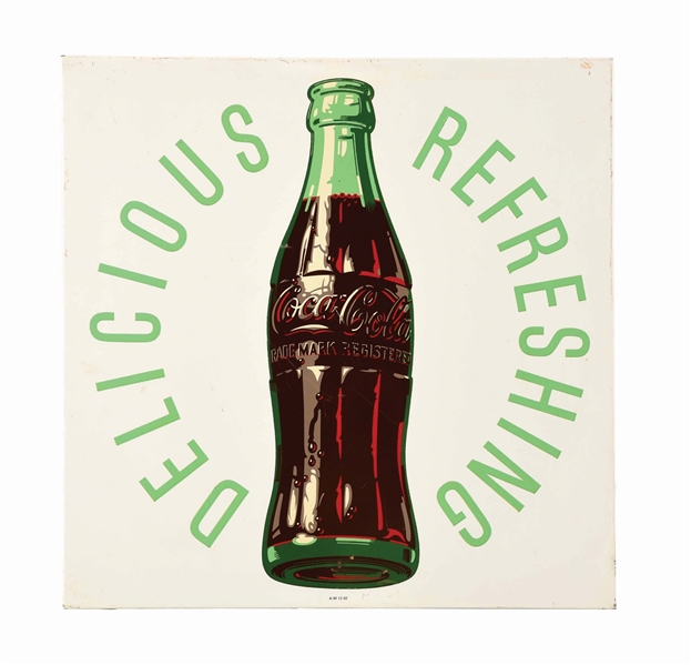 PAINTED METAL DELICIOUS AND REFRESHING COCA-COLA BOTTLE SIGN.
