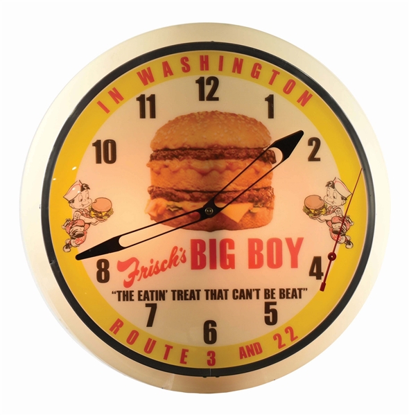 FRISCHS BIG BOY LIGHTED CLOCK.