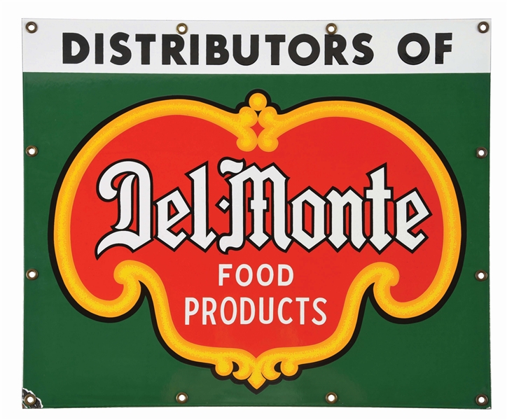 DEL MONTE FOOD PRODUCTS SINGLE-SIDED PORCELAIN SIGN.