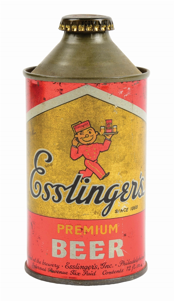 ORIGINAL ESSLINGERS BEER CAN.