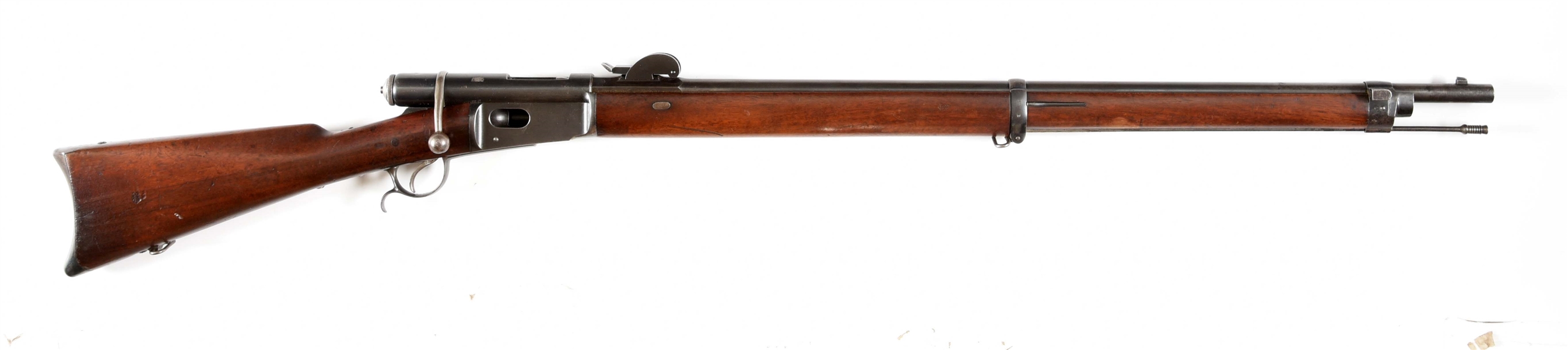 (A) SWISS VETTERLI MODEL 1878 BOLT ACTION RIFLE.