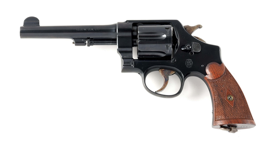 (C) SMTH AND WESSON COMMERCIAL MODEL 1917 DA 45 .45 ACP DOUBLE ACTION REVOLVER.