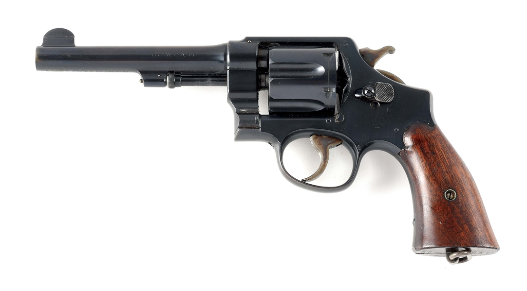 (C) SMITH AND WESSON MODEL OF 1917 D.A. 45 DOUBLE ACTION REVOLVER IN .45 ACP.