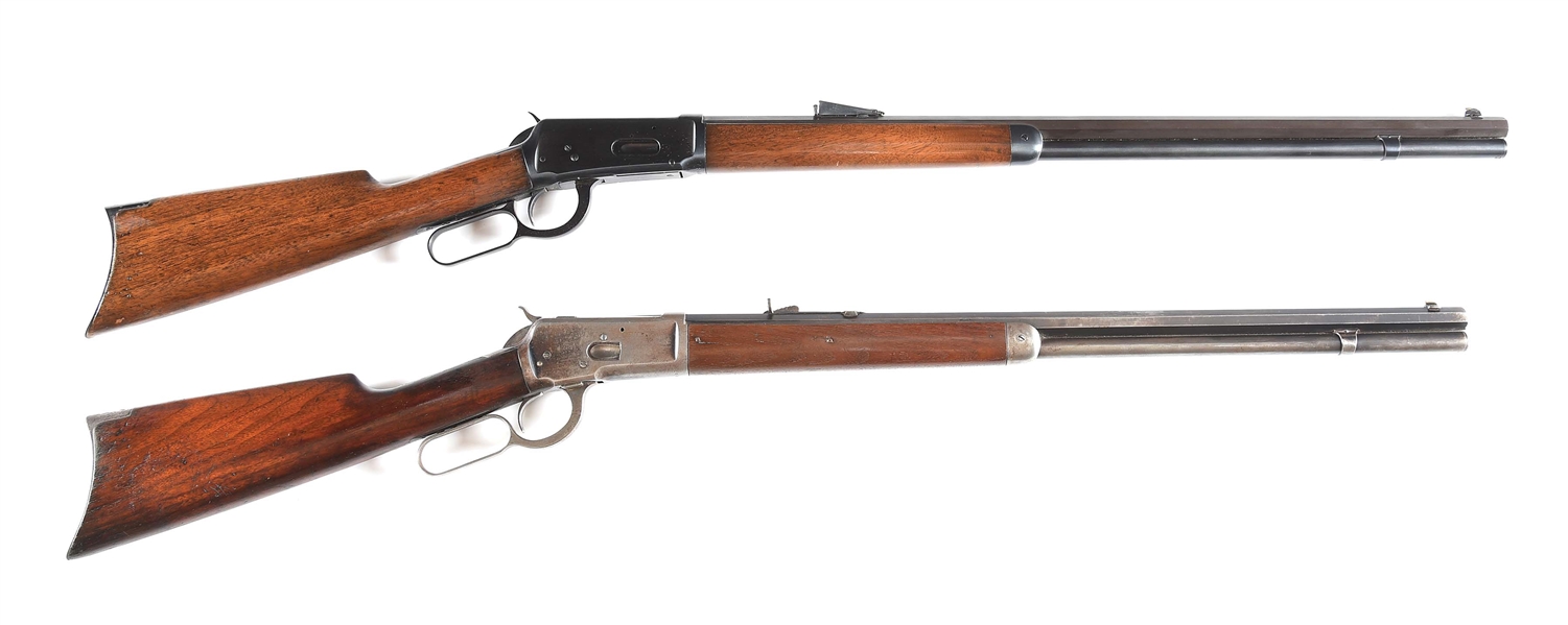 (C) LOT OF 2: WINCHESTER MODEL 1894 .32 WS AND WINCHESTER MODEL 1892 .44 WCF LEVER ACTION RIFLES.