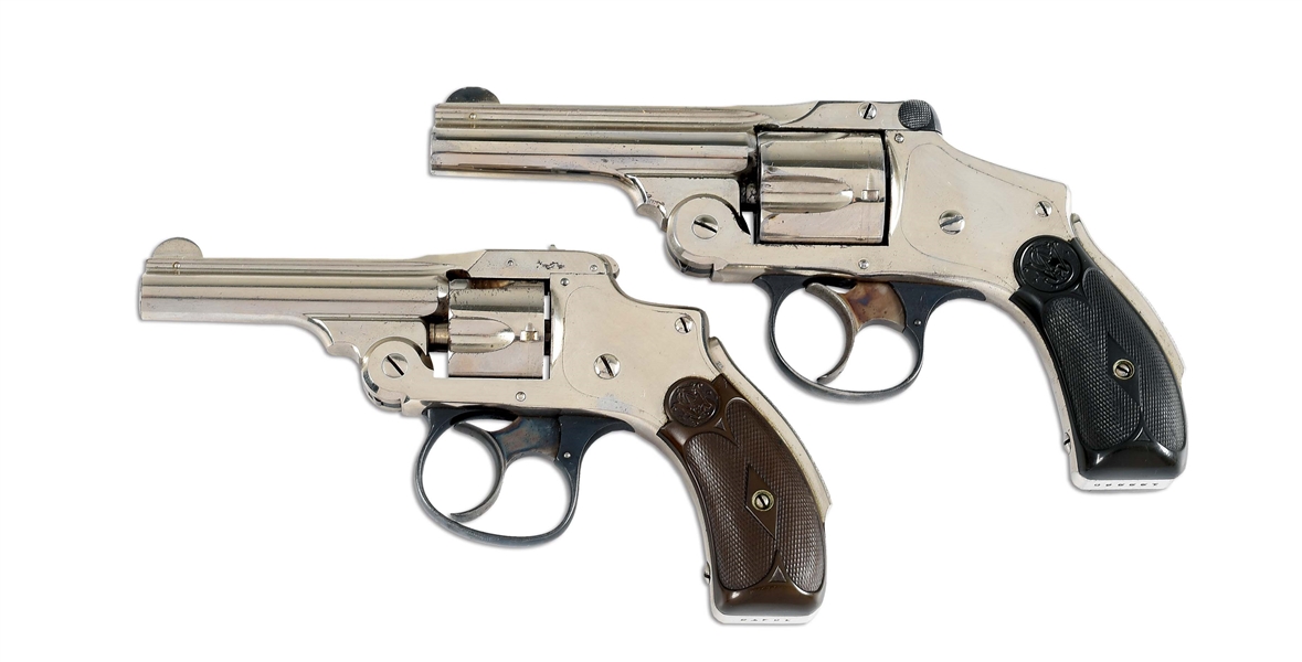 (C) LOT OF 2: SMITH & WESSON SAFETY HAMMERLESS REVOLVERS, ONE IN .38 S&W AND ONE IN .32 S&W
