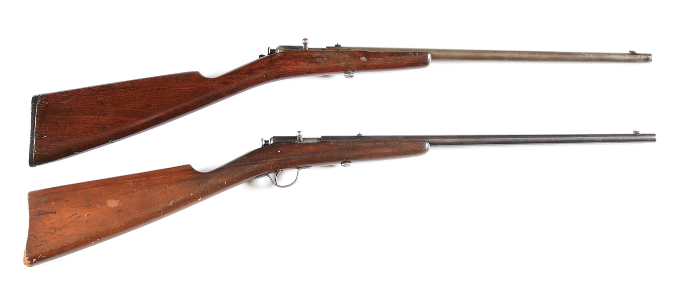 (C) LOT OF 2: WINCHESTER MODEL 99 THUMB TRIGGER AND WINCHESTER MODEL 1900 SINGLE SHOT .22 LR BOLT ACTION RIFLES.