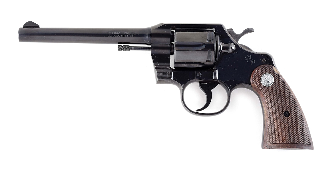 (C) FINAL YEAR OF PRODUCTION COLT OFFICIAL POLICE .22 LR DOUBLE ACTION REVOLVER WITH BOX (1966).