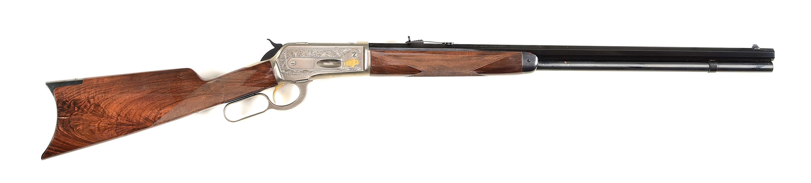(M) T. MORI ENGRAVED BROWNING MODEL 1886 (1 OF 3000) HIGH GRADE LEVER ACTION RIFLE.