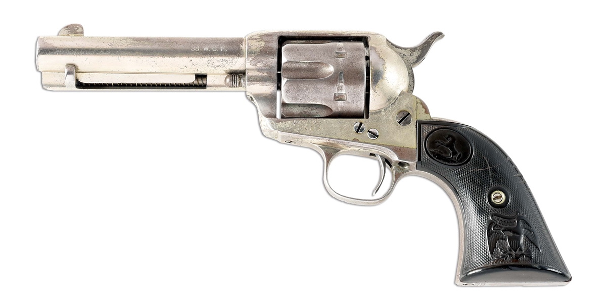 (A) COLT SINGLE ACTION ARMY .38 WCF SINGLE ACTION REVOLVER